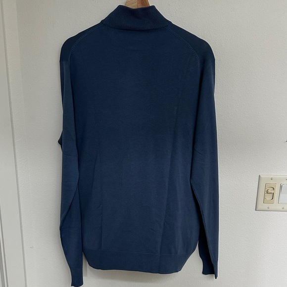 Jos. A. Bank Blue Turtleneck Sweater 100 percent silk signature collection - Picture 1 of 5